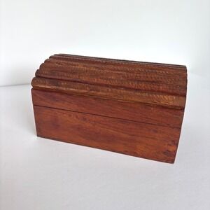 Vtg Carved Wood Trinket Box Jewelry‎ Storage Decorative Keepsake Chest India